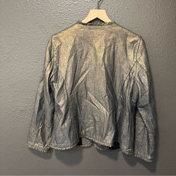 Chicos GOLDEN TRINKET ROYALTY JACKET BREADED
INDIGO/BRONZE FOIL 2/Large - Picture 3 of 14